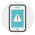 mobile phone with notification icon