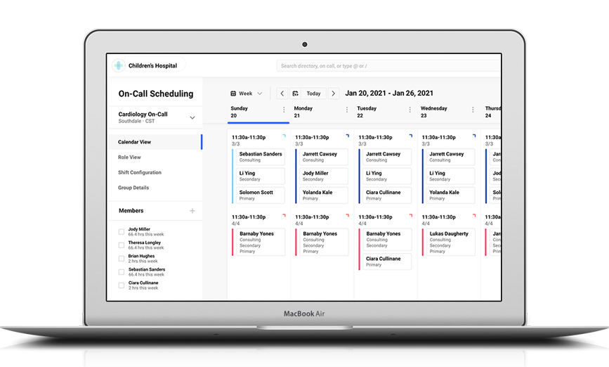 Desktop screenshot of scheduling