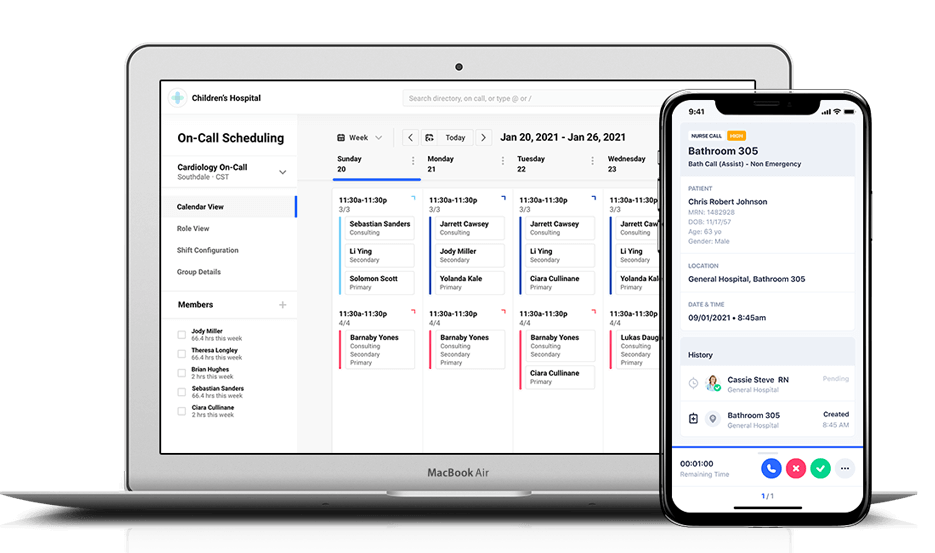 Desktop and mobile screenshots of Spok Go's Clinical care package