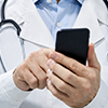 Physician using smartphone